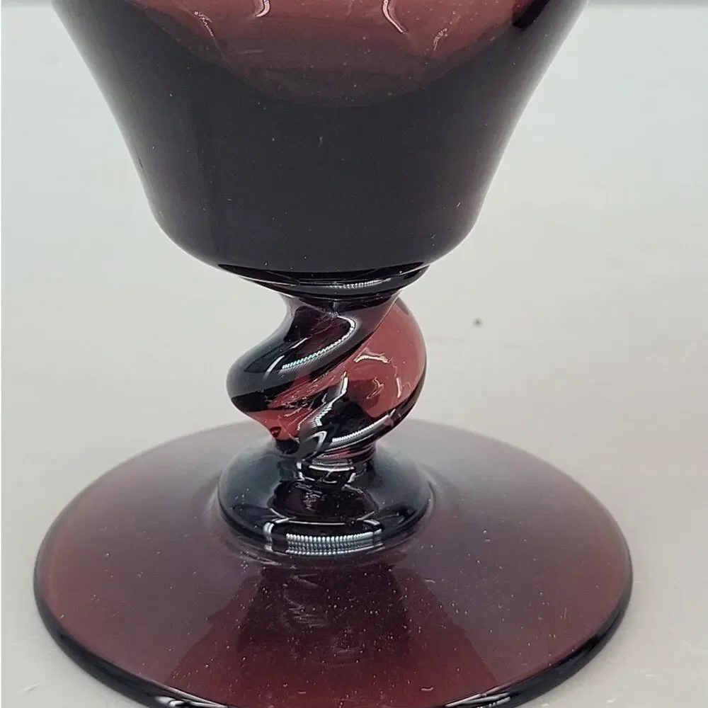 Vintage Empoli Amethyst Champagne Glasses Purple Twisted‎ Stem Pair 2-4